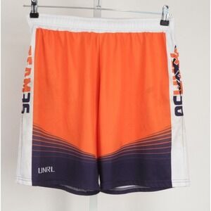 UNRL Team 36 Basketball Shorts Mens S Orange Navy Blue White Athletic Mesh